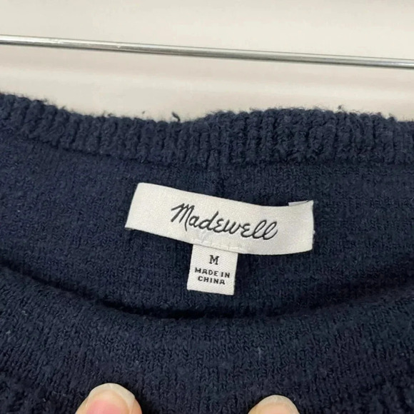 Madewell Navy Blue Birchmoor Sweater Knit Pants Size Medium - Picture 3 of 7